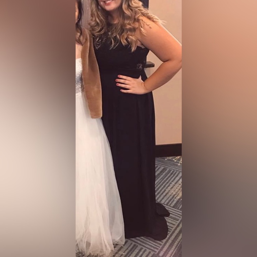 Long black lace dress